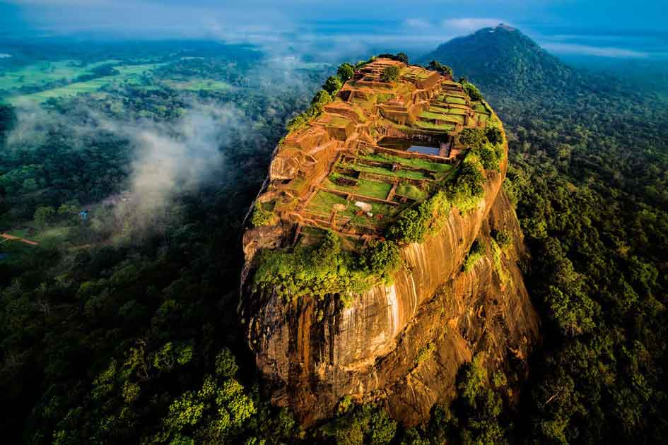 Sigiriya Rock Fortress aerial view